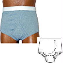 Options Men's Basic With Built-in Barrier/support, Gray, Left-side Stoma, Large 40-42