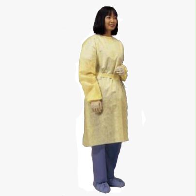 Non-surgical Isolation Gown With Elastic Cuff Tape, Non-sterile, Aami Level 2, Universal Size, Yellow