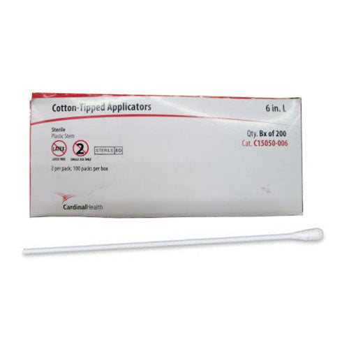 Cardinal Health Sterile Cotton Tipped Applicator With Plastic Shaft, 6"