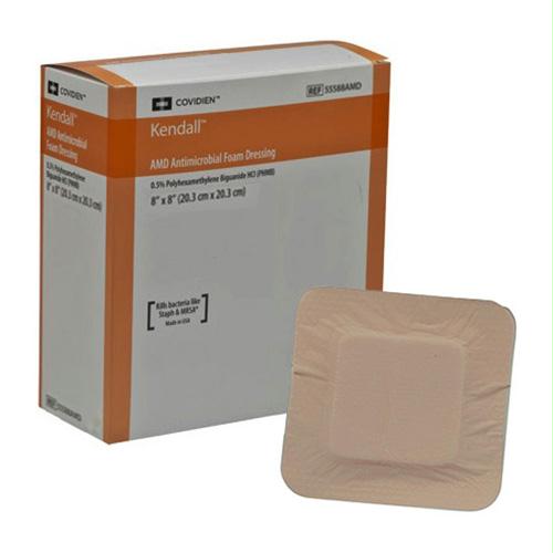 Cardinal Health Kendall Amd Antimicrobial Foam Dressing, 8" X 8"