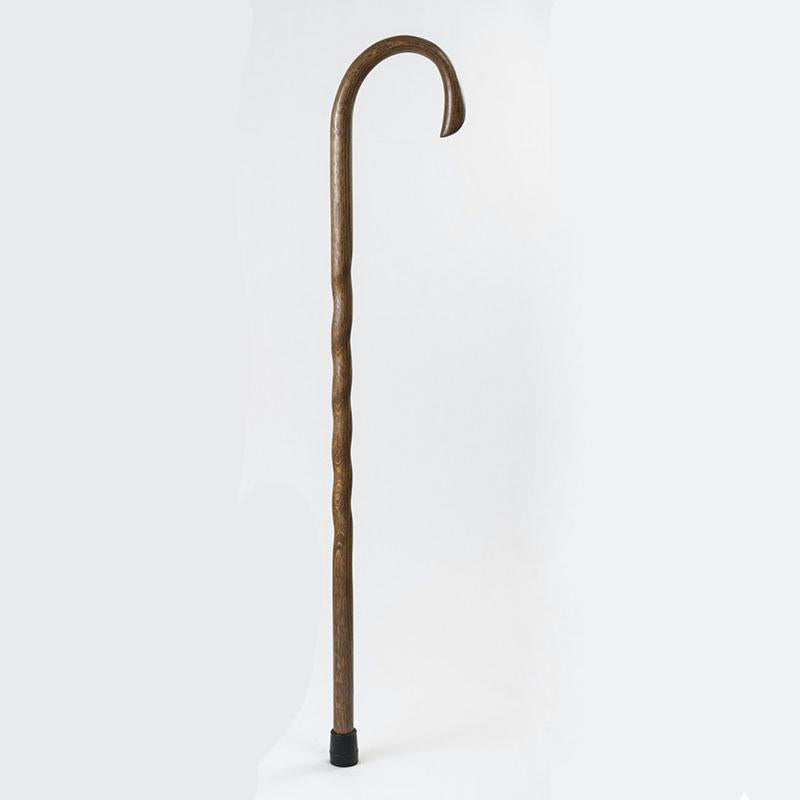 Brazos Twisted Oak Crook Neck Classic Wood Cane, Brown