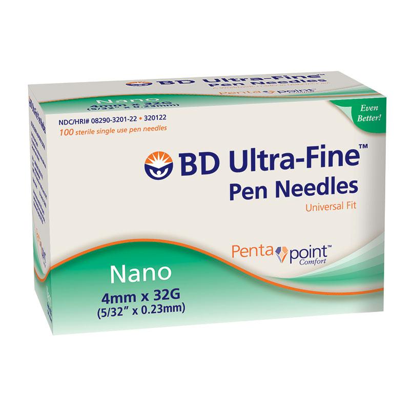 Ultra-fine Nano Pen Needle 32g X 4 Mm (100 Count)