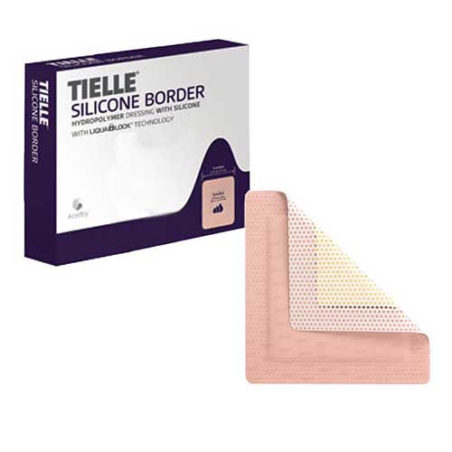 Tielle Essential Silicone Border Foam Dressing, 5" X 5"