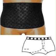 Options Open Crotch With Built-in Barrier/support, Black, Left-side Stoma, Large 8-9, Hips 41" - 45"