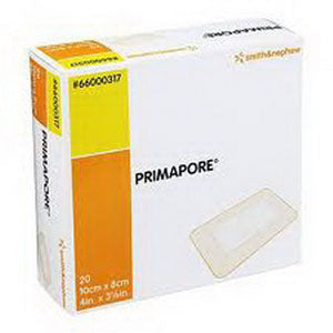 Primapore Adhesive Non-woven Wound Dressing, 11-3/4" X 4"