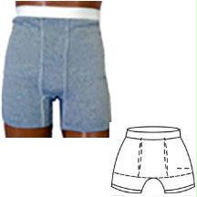 Options Men's Brief With Built-in Barrier/support, Gray, Dual Stoma, Large 4-5, Hips 40" - 42"