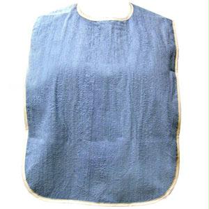 Adult Bib With Velcro Closure And Vinyl Backing, Blue, 18" X 30"