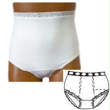 Options Ladies' Basic With Built-in Barrier/support, White, Dual Stoma, Medium 6-7, Hips 37" - 41"