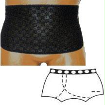 Options Open Crotch With Built-in Barrier/support, Black, Right-side Stoma, Small