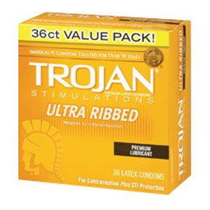 Trojan Condom Stimulations Ultra Ribbed Lubricated