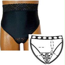 Options Split-cotton Crotch With Built-in Barrier/support, Black, Left-side Stoma, Medium 6-7, Hips 37" - 41"