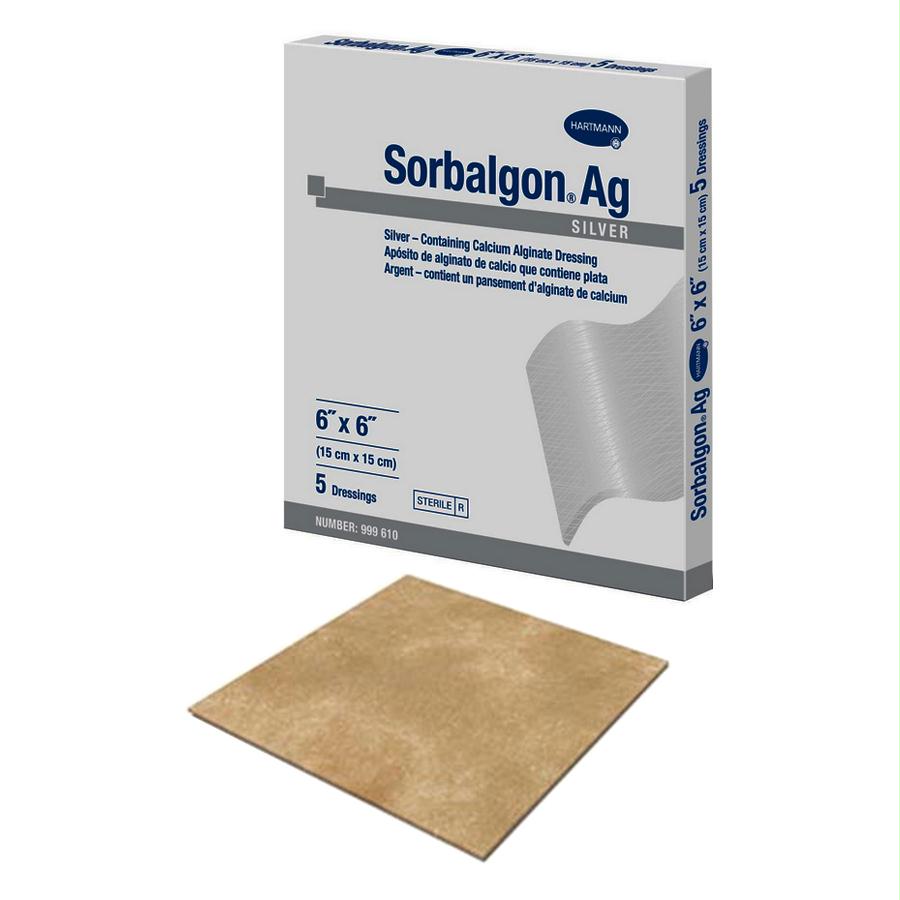 Sorbalgon Silver Calcium Alginate Dressing 6" X 6"