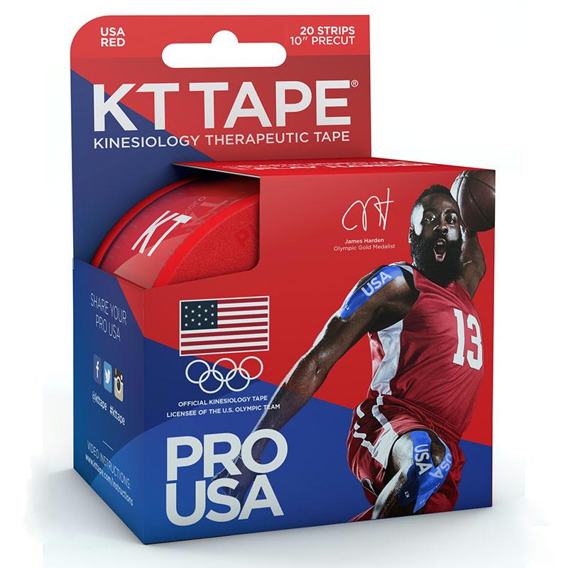 Kt Synthetic Tape Team Usa Pro, Red, 20 2" X 10" Strips