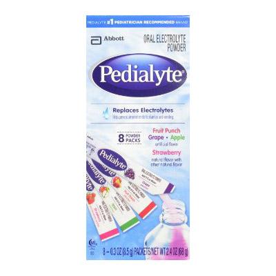 Pedialyte Powder Pack 4 Flavor Variety 0.3 Oz Stick, 8 Oz.