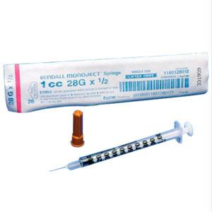 Monoject Softpack Tuberculin Syringe 28g X 1/2", 1 Ml (100 Count)