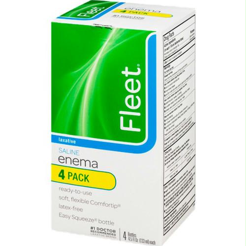 Fleet Laxative Saline Enema, 4 - 4.5 Oz Bottles