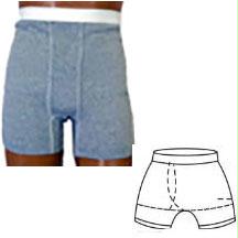 Options Men's Boxer Brief With Built-in Barrier/support, Gray, Right-side Stoma, Medium 36-38.