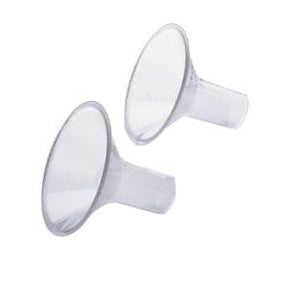 Pair of clear plastic medical funnels for home medical supply use