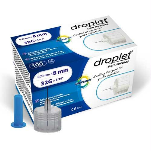 Droplet Pen Needle 32g (0.23mm) X 8mm (100 Count)