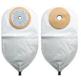 Two ostomy bags with adhesive barriers for medical supply home delivery