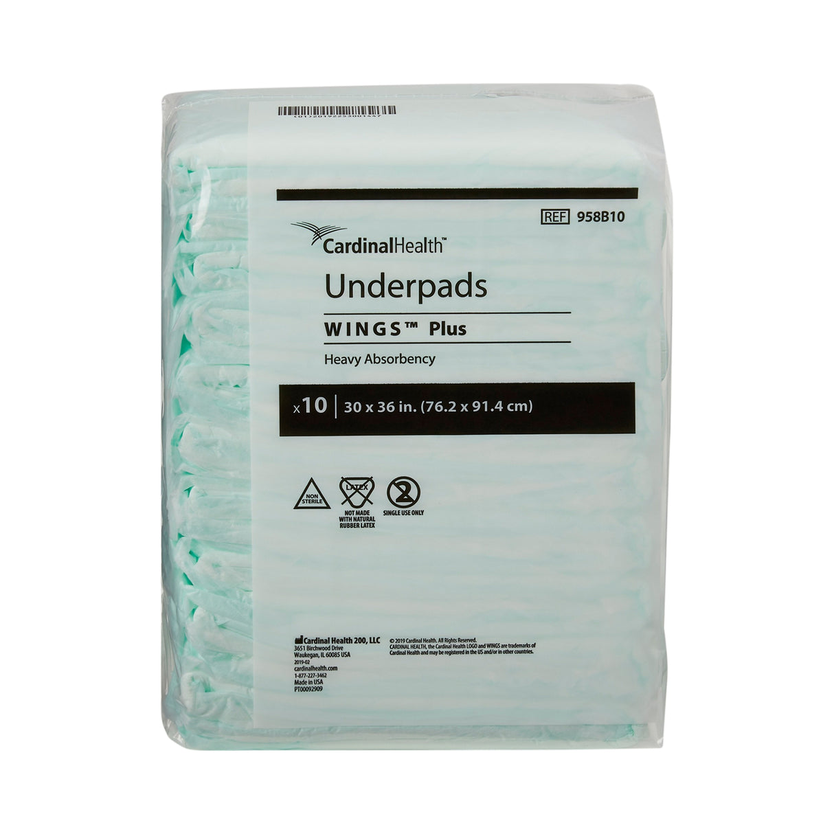 Cardinal Health, Underpads, Wings Plus, 30" X 36"