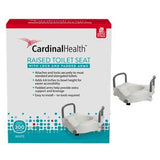 Cardinal Health raised toilet seat with lock and padded arms for accessible bathroom support