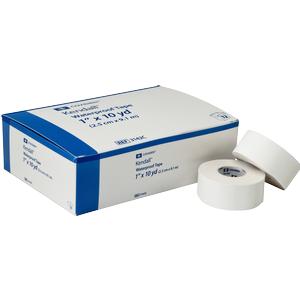 Medical adhesive tape rolls and box, white, for wound care and medical supplies