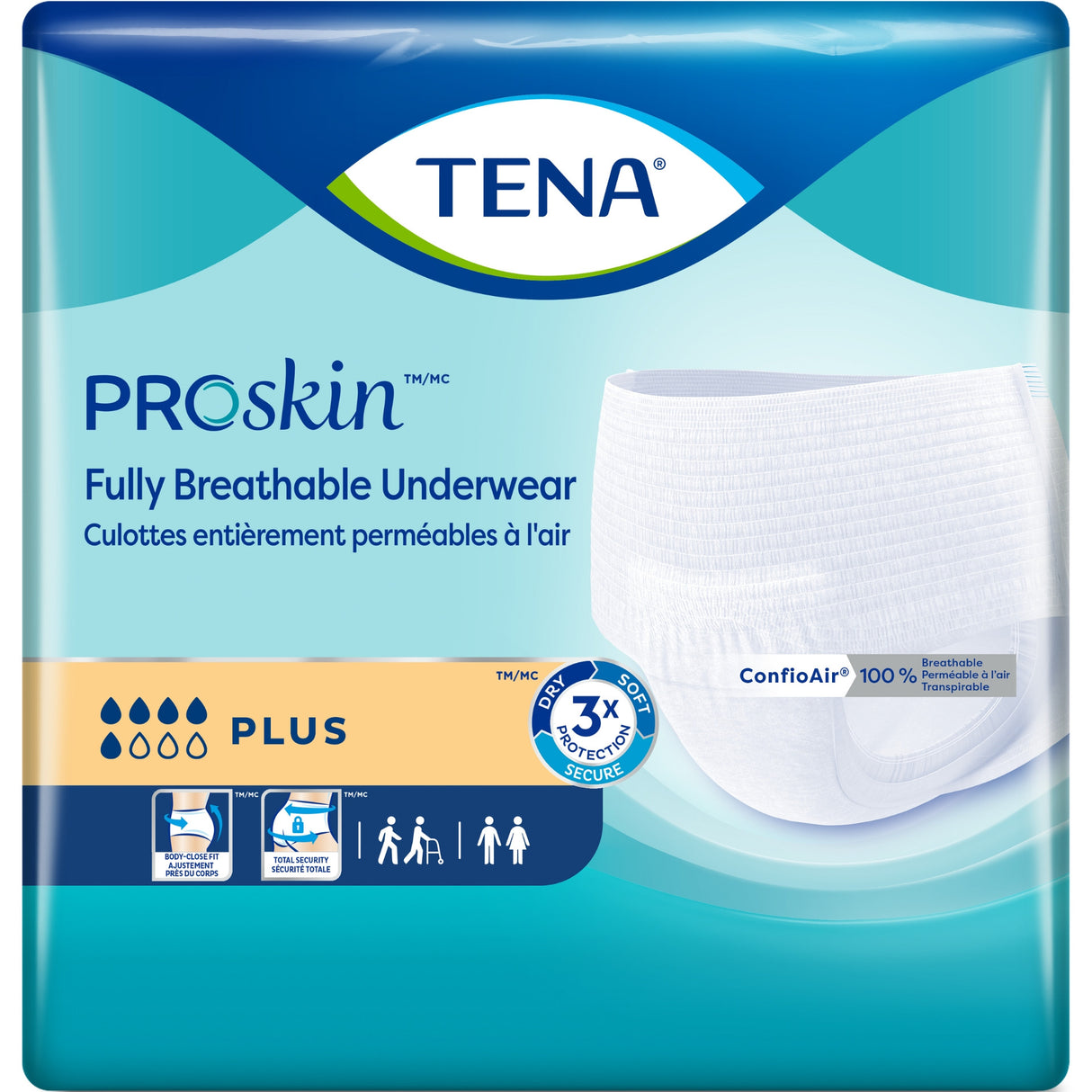 Tena Plus Protective Underwear, 2xl, 68" - 80"