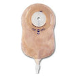 One-piece beige ostomy pouch with drainable closure, medical supply for stoma care