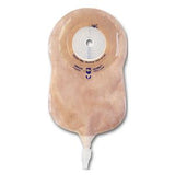 One-piece beige ostomy pouch with drainable closure, medical supply for stoma care