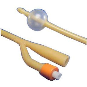 Latex Foley catheter with balloon, sterile medical tube for urinary drainage
