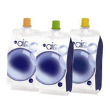 Three medical oxygen refill bags with color-coded caps for home healthcare supplies