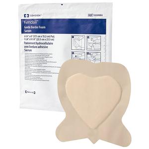 Cardinal Health Kendall Foam Border Gentle Silicone Adhesion Dressing, Sacrum Large, 9.25" X 9.25"