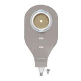 Ostomy pouch with adhesive barrier and drainable outlet, medical supply for stoma care
