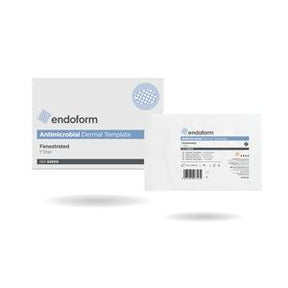 Endoform antimicrobial dermal template fenestrated packaging for wound care