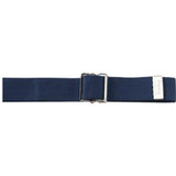 Blue adjustable medical strap with metal buckle for patient care