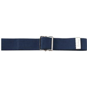 Blue adjustable medical strap with metal buckle for patient care