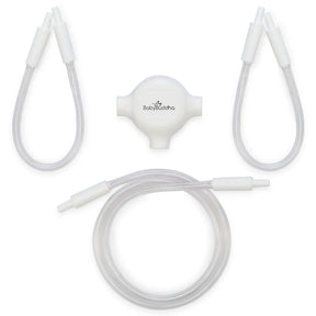 Breast pump parts set with tubing and connectors for baby feeding support