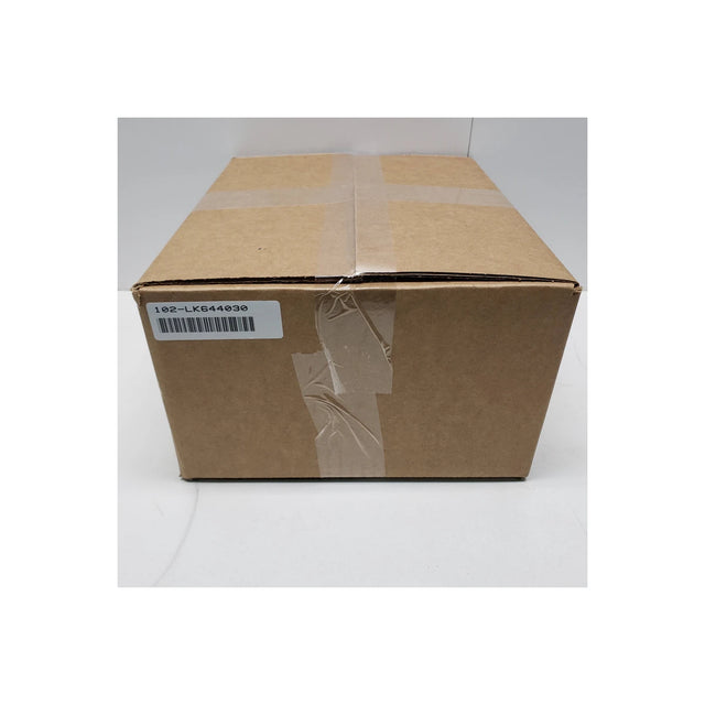 Sealed cardboard shipping box with a barcode label, against a plain white background.