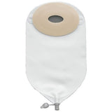 Flat oval pre-cut post-operative adult urinary pouch with drainable tap
