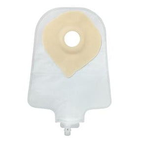 Ostomy pouch with adhesive barrier and drainage spout for medical supply needs