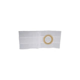white abdominal ostomy belt with round stoma opening, medical support accessory