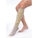 Compression leg wrap for edema or lymphedema on bare lower leg