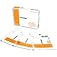 Disposable medical lancets with orange and white box for blood sampling