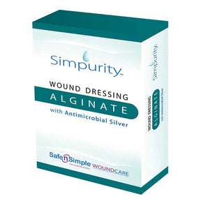 Simpurity alginate wound dressing box with antimicrobial silver for wound care