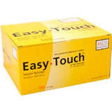 Easy Touch insulin syringe box, yellow packaging, 31 gauge short needle, 100 count