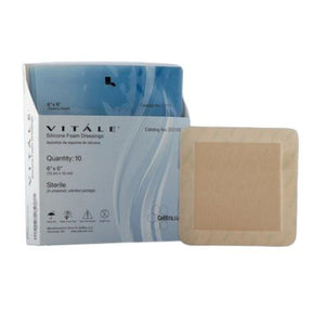 Vitale silicone foam super absorbent wound dressing with packaging, 6x6 inch sterile pad