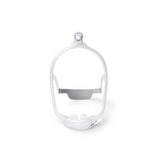 Minimalist white CPAP mask frame for sleep apnea therapy on white background