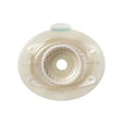 Ostomy wafer barrier for stoma care, round adhesive medical supply on white background