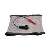Gray medical electrode pad with attached lead wire for home therapy